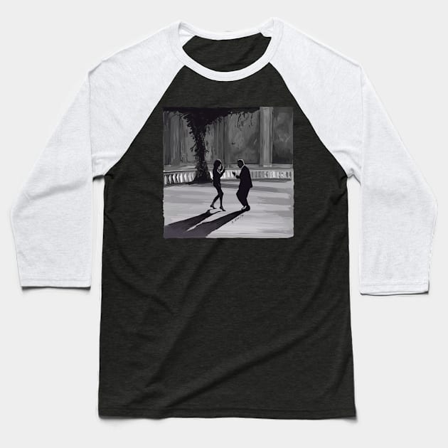 Fellini 8 1/2 Illustration - Dance Scene Baseball T-Shirt by burrotees